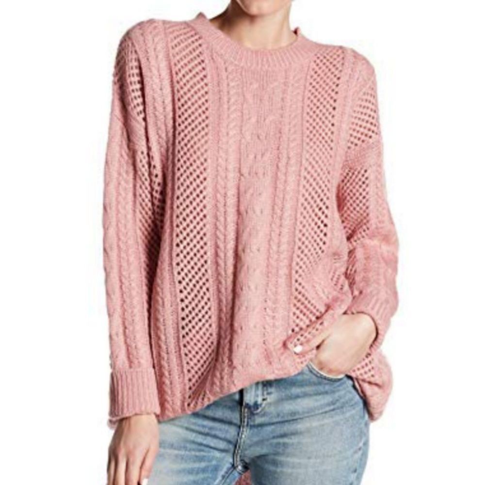 NWT John & Jenn Oversized Blush Pink Tunic Sweater